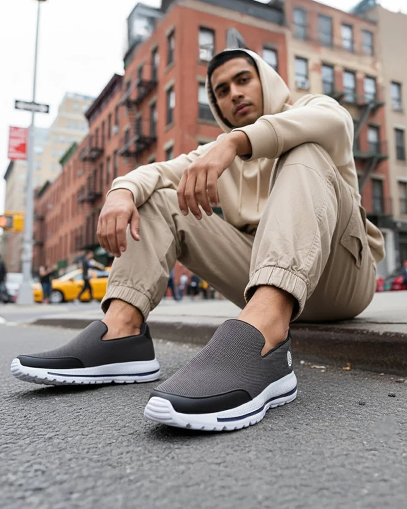 Bacca Bucci Grey Comfortable Lightweight Walking Shoes for Men | Best Price UAE